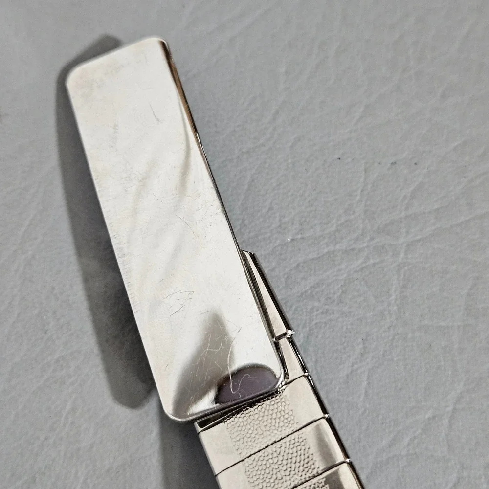 Silver Tone Metal Belt Adjustable Link Slide Buckle 35